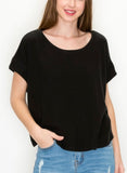 Comfy top with dolman sleeves top in our black comfy brushed Jersey