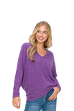 Our softest knit v-neck in comfy brushed Jersey- H. Purple