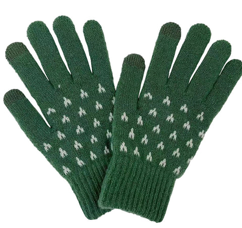 Winter knit holiday gloves with smart texting fingers