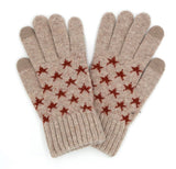 Winter knit star gloves with smart texting fingers