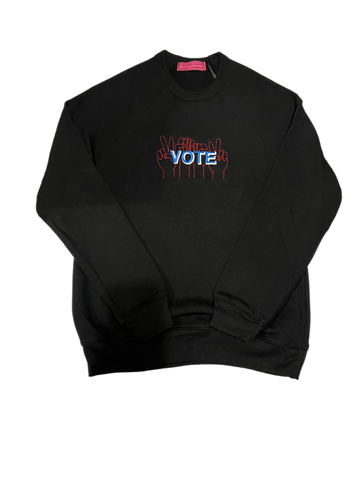 VOTE embroidered organic sweatshirt in black