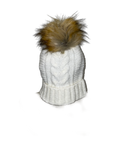 Comfy Cable Knit Beanie w/ Faux Fur Pom Pom * Available in Gray, Black, White, and Pink*