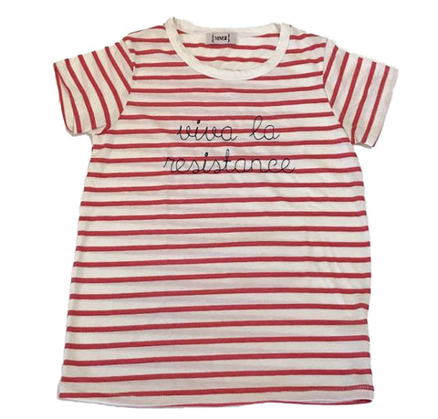 Striped Viva La Resistance Embroidered Women's t-shirts  ***Indigo stripe also AVAILABLE
