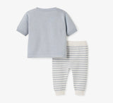 Blue whale sweater knit baby pant set- available in 3 months and 6 months