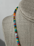 opal gemstone necklace hand knotted with silk 14K yellow gold clasp*available in blue multi, rainbow and pink multi