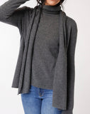 Our classic drape neck detail open cashmere duster *available in black, charcoal, emerald green and lavender