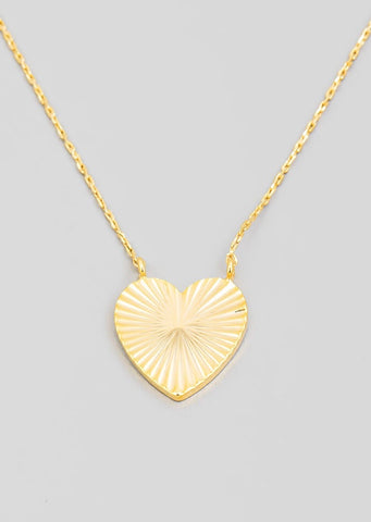 Textured heart necklace