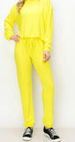 Lounge pants-blazing sun brushed jersey with elastic drawstring pants with elastic at ankles
