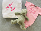 Baby The future is female embroidered Onesie
