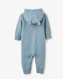 Blue hooded sweater knit one piece 9-12 months