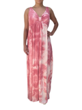 V neck maxi dress  in our strawberry sorbet tie dye Jersey
