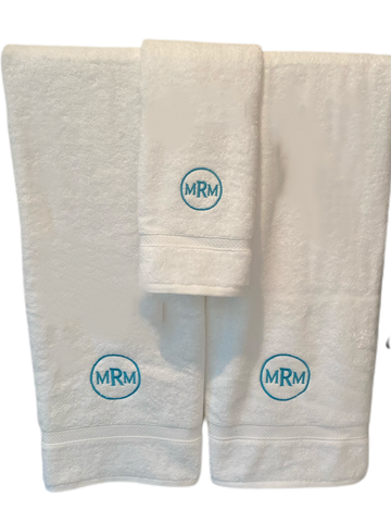 Monogrammed or personalized hand and bath towels