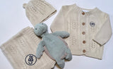 Wheat pointelle  leaf knit baby gift set * monogramming available