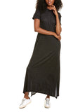 Hooded maxi dress  in our heather grey rayon French Terry Jersey