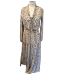 Long Sleeve Mocha Spots Maxi Dress