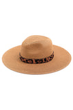 Summer hat in straw with faux snake trim