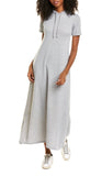 Hooded maxi dress  in our heather grey rayon French Terry Jersey