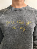 Unisex raglan sleeve pullover sweatshirts custom embroidered with roevember, the future is female, 1973, we say gay or anything you feel like saying across your chest!