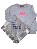 Youth size Pullover sweatshirt with personalized with embroidered monogram or Name