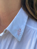 Shirt dress Maxi Cotton Dress in ocean *monogram available