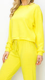 Lounge pants-blazing sun brushed jersey with elastic drawstring pants with elastic at ankles